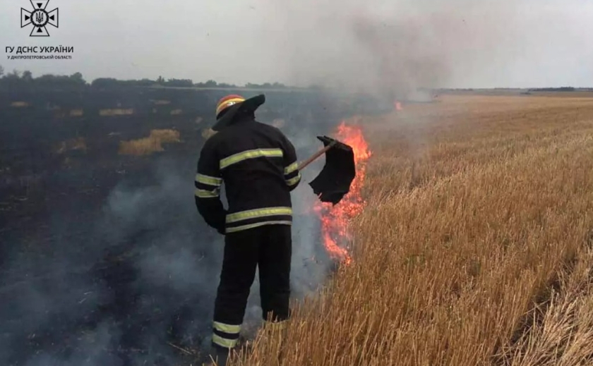У Криворізькому районі вогнеборці двічі залучалися до гасіння загорань на полях після жнив
